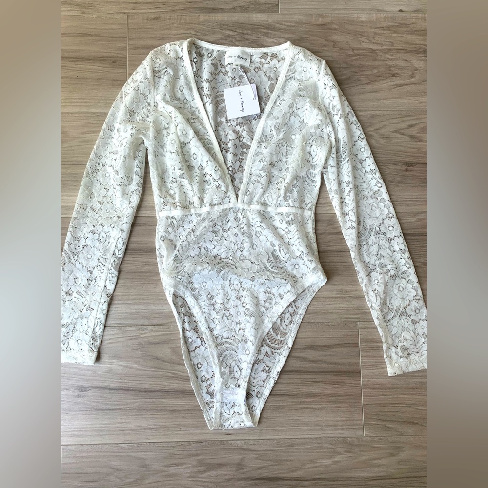 White lace bodysuit